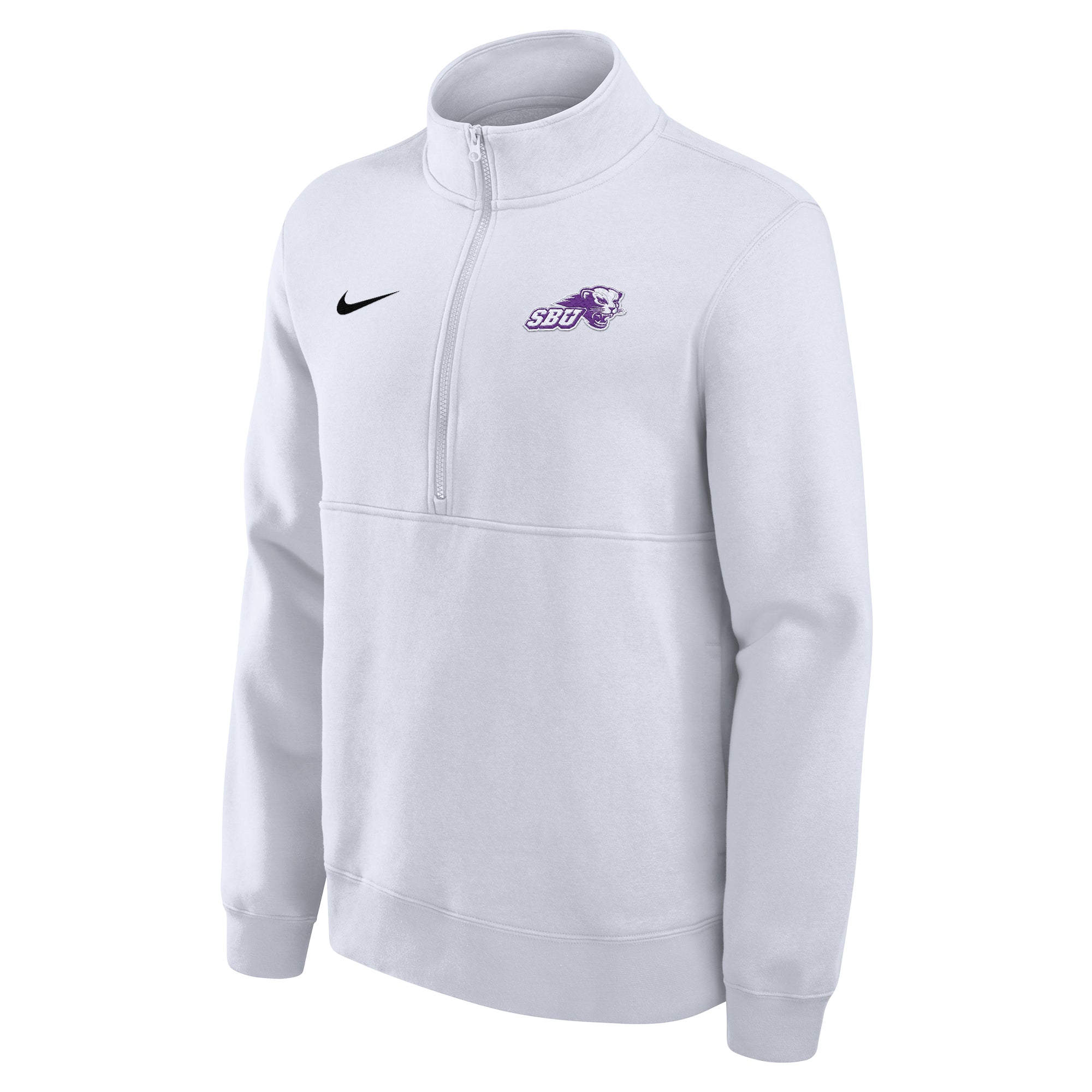 white nike half zip pullover
