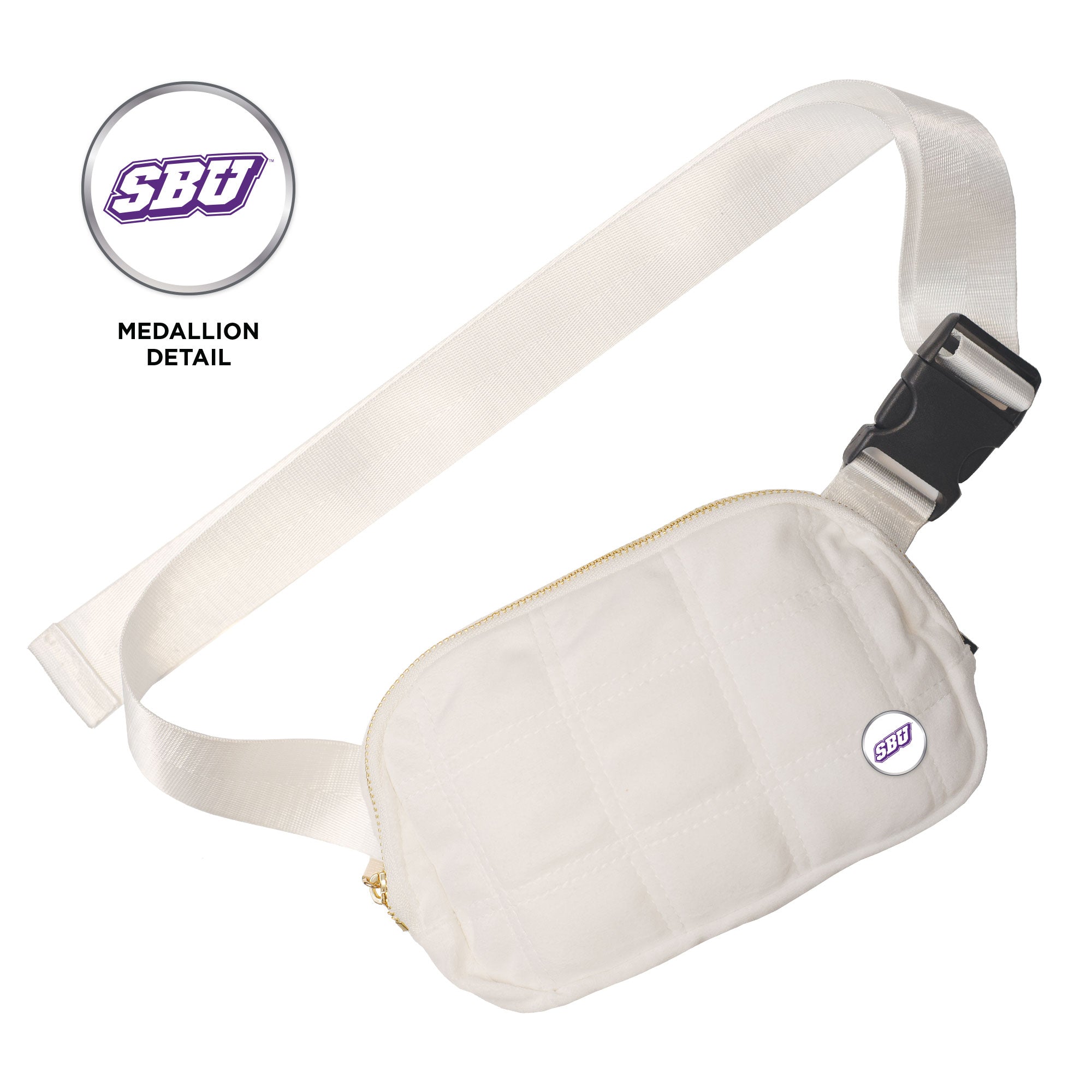 Quilted Belt Bag | White