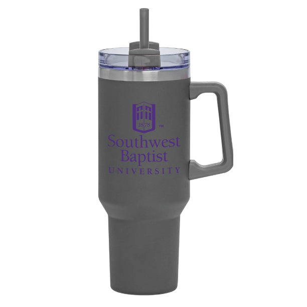 40 oz. Tumbler with Straw and Handle | Grey