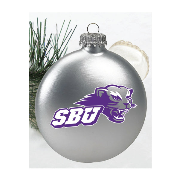 Disc Shaped Frosted Glass Ornament | Silver