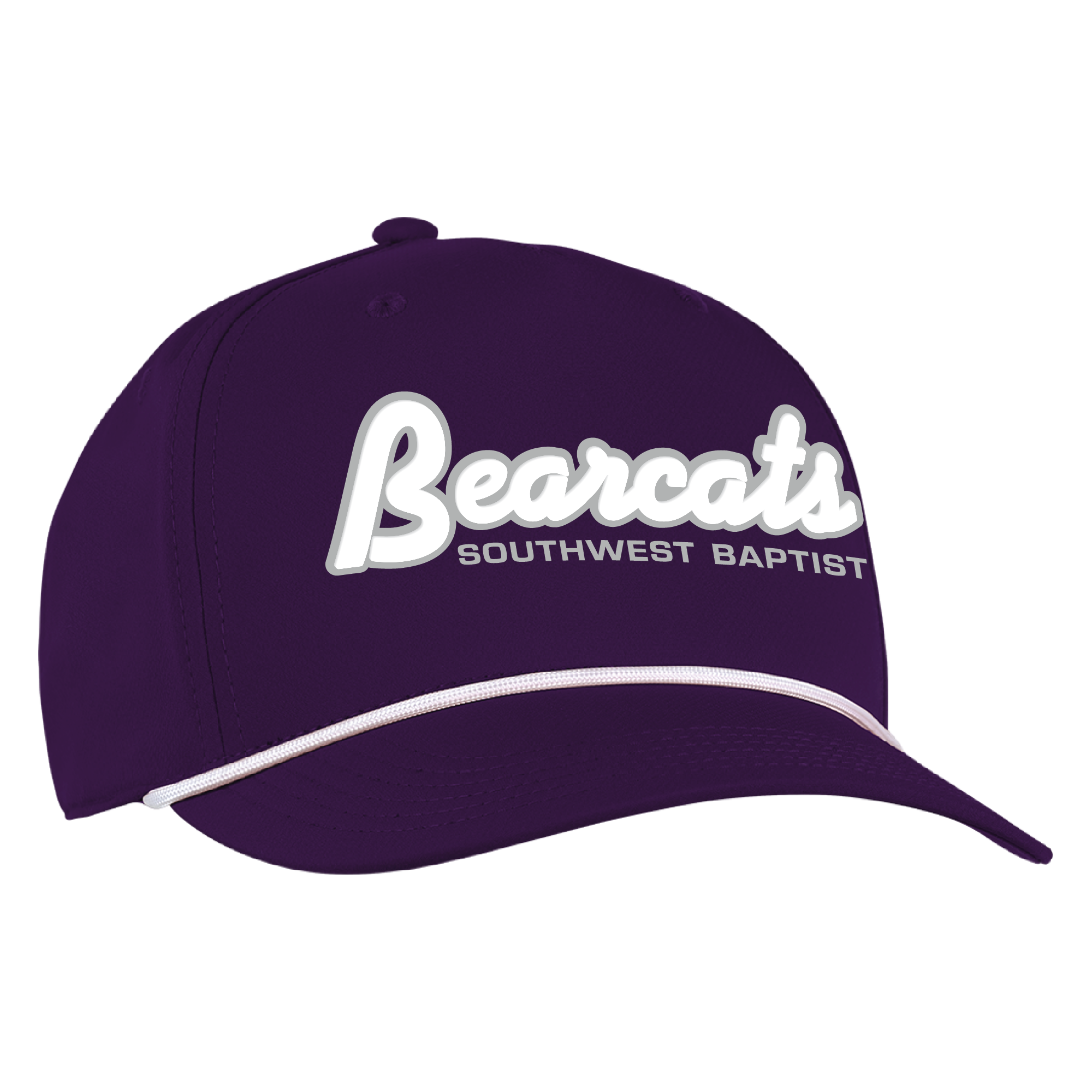 Alto Structured Classic 5-Panel Tech Fabric Cap | Purple/ white