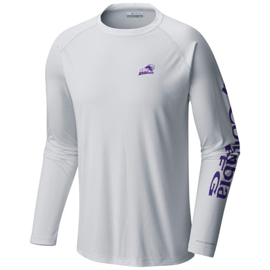 COLUMBIA Terminal Tackle Long Sleeve Tee, White/Purple (F23)