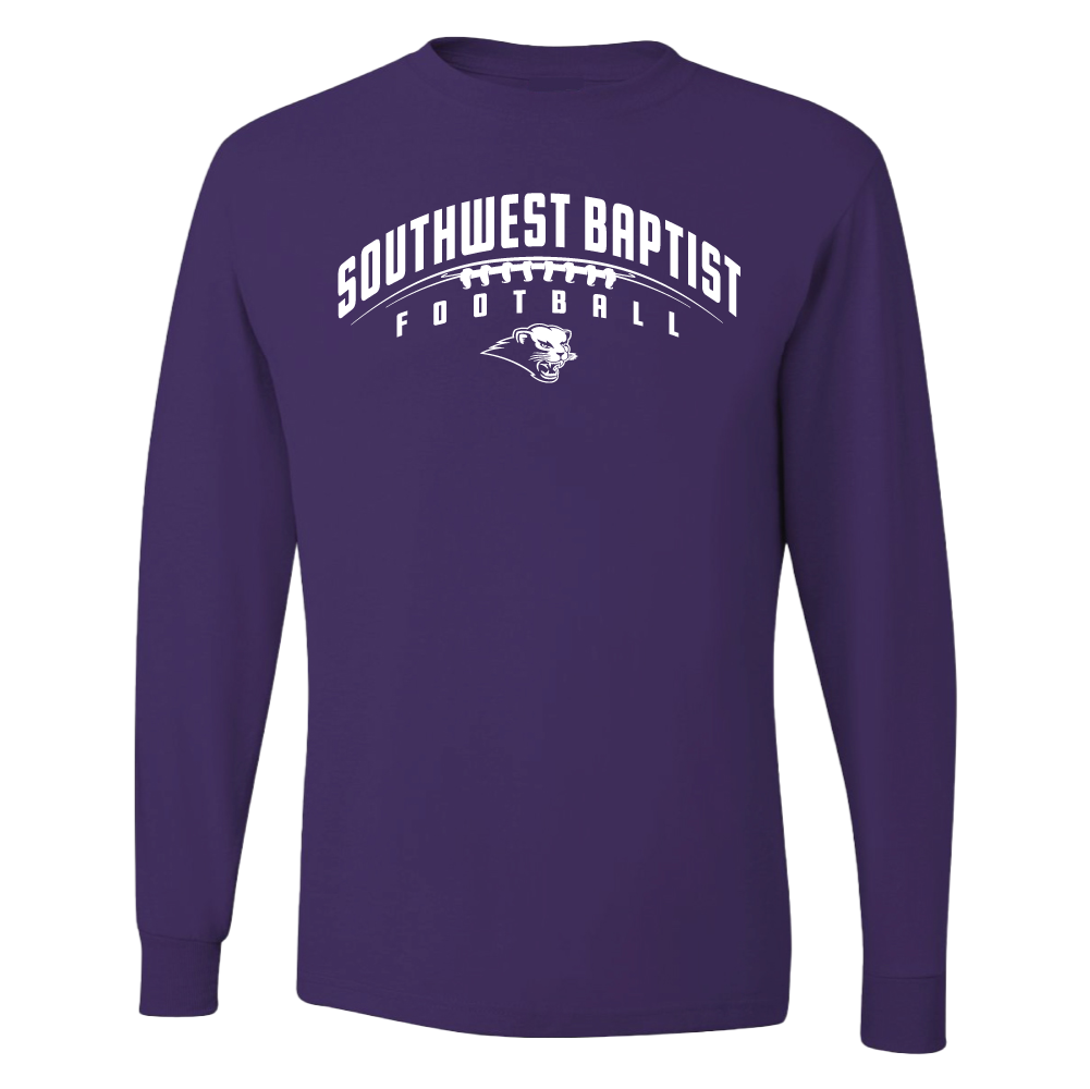 Long Sleeve Football Tee | Purple