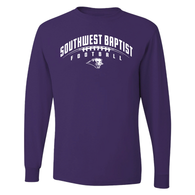 Long Sleeve Football Tee, Purple (F24)