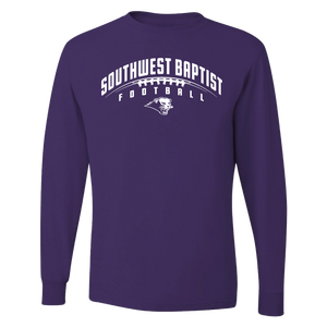 Long Sleeve Football Tee, Purple (F24)