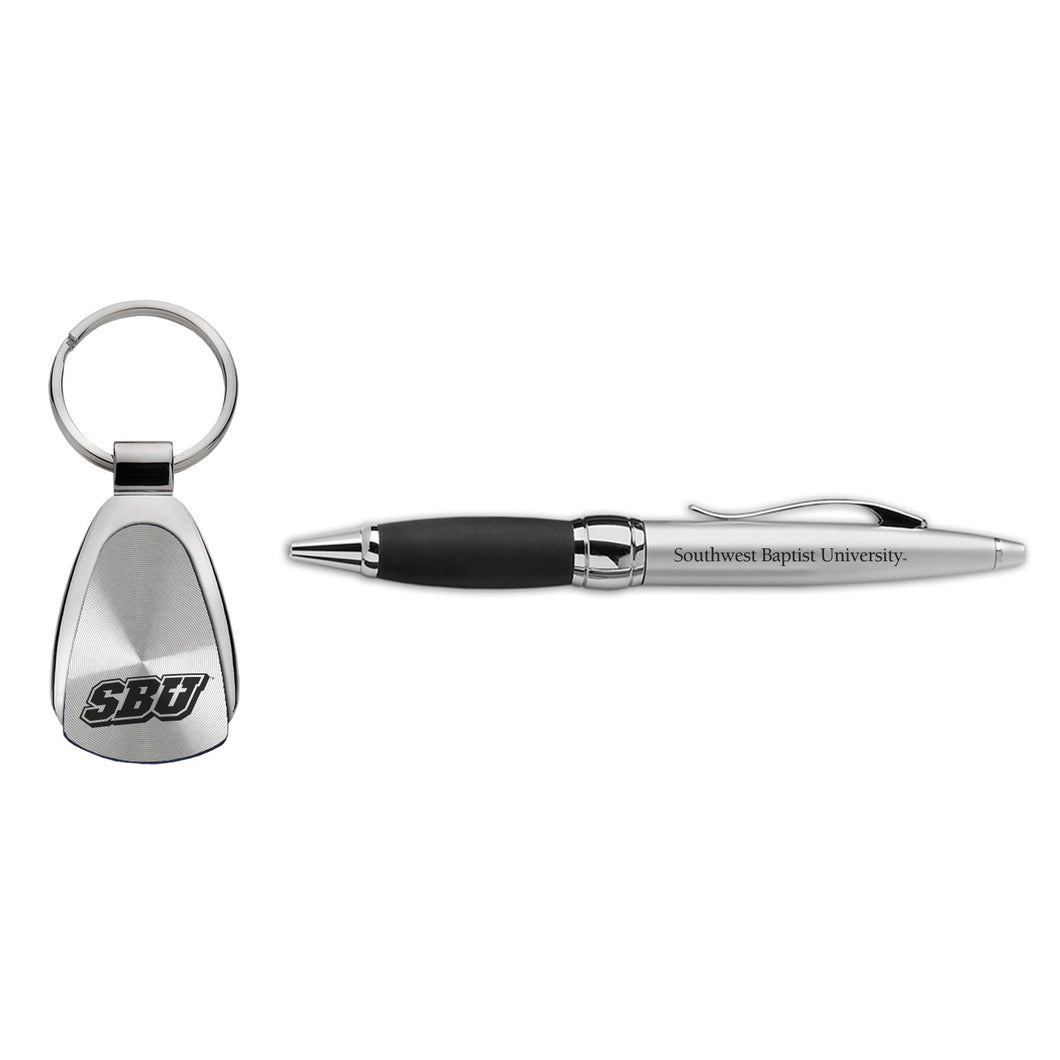 2 Piece Pen Key Chain Gift Set, Silver