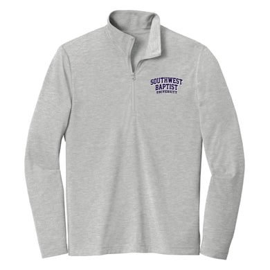 Tri-Blend Wicking Heather 1/4 Zip, Light Heather Grey (F23)