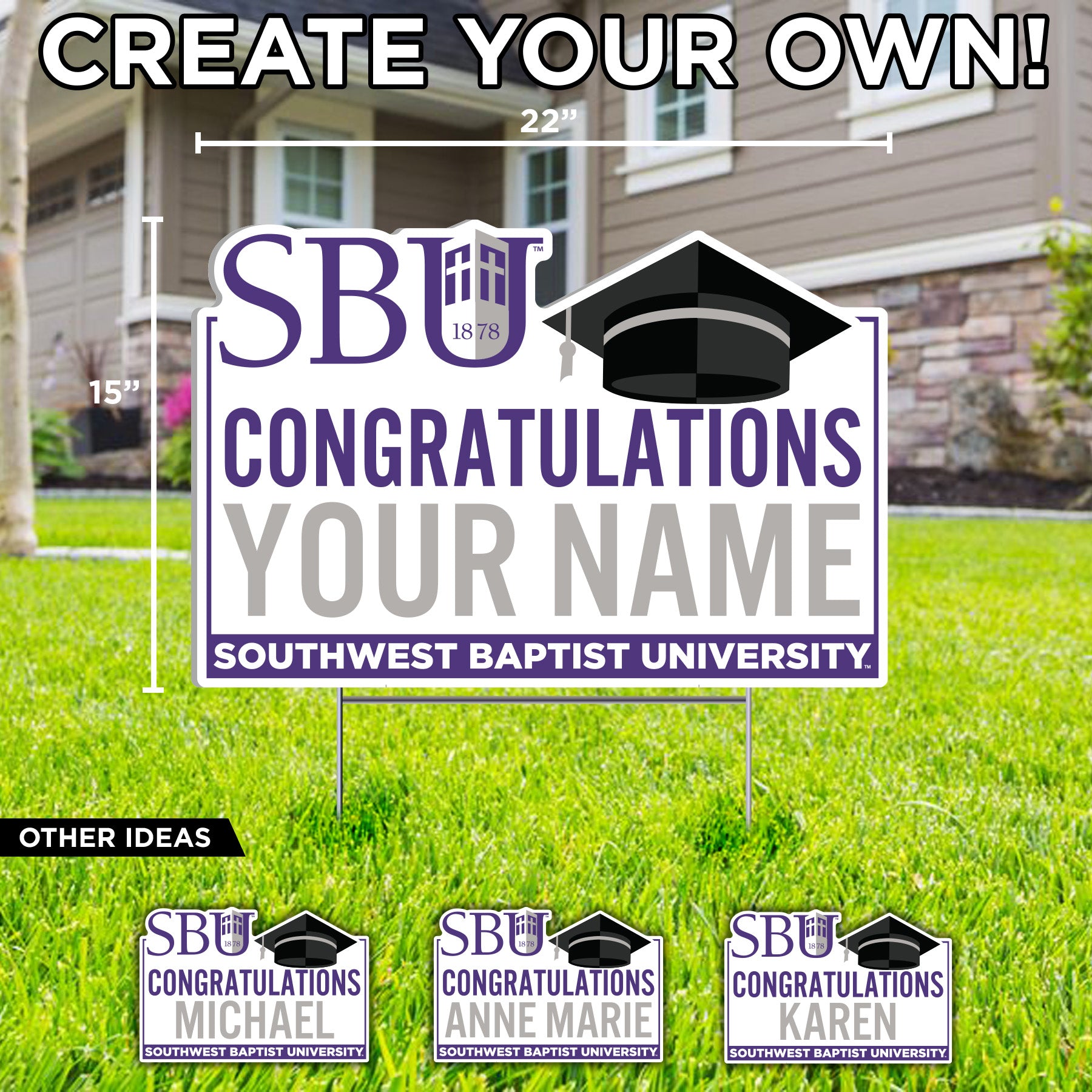 Custom Graduation Yard Sign | Congratulations Name