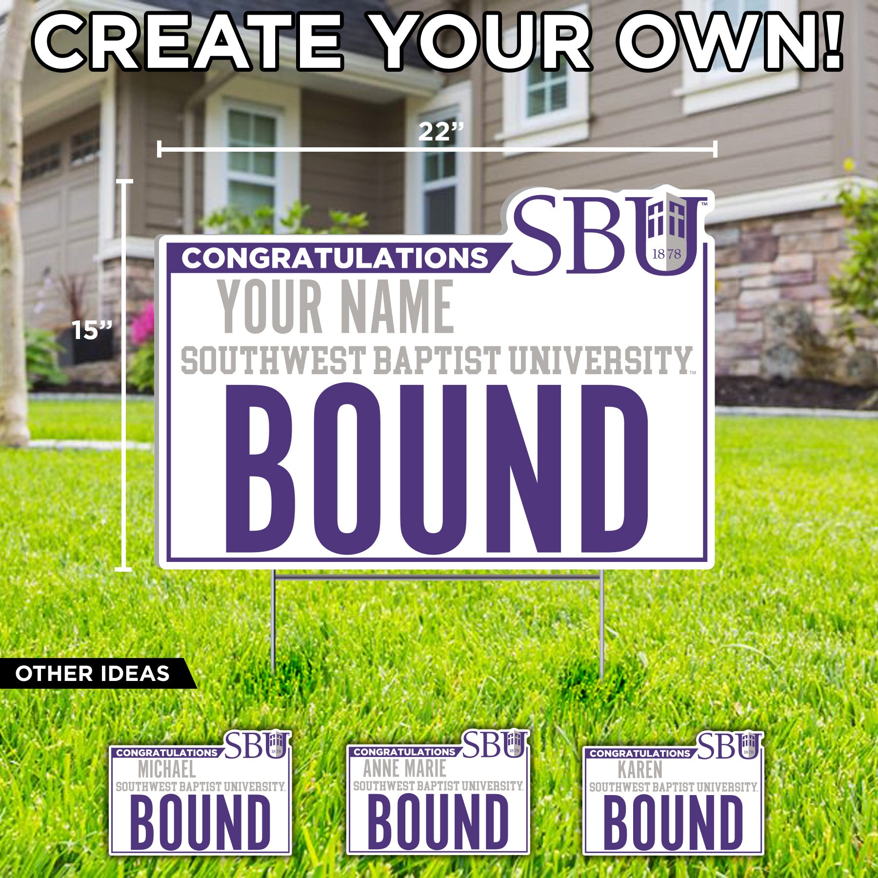 Custom Graduation Yard Sign | Name Bound